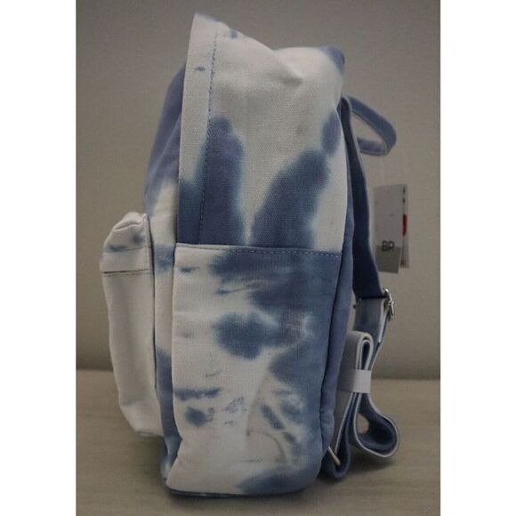 BP. Women's One Size Blue/White Adjustable Shoulder Strap Canvas Backpack - Picture 4 of 10